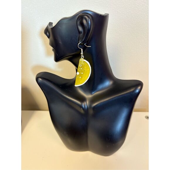 Lemon Slice Statement Earrings - Picture 2 of 3